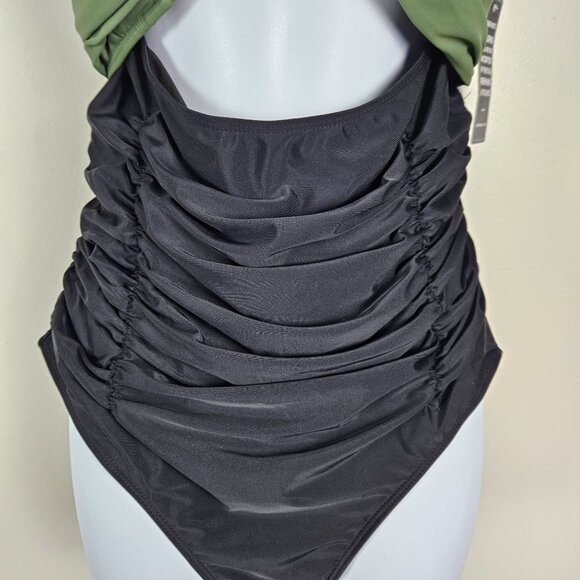 Blooming Jelly Womens One-Piece Swimsuit Ruched Cross Back Ties Size Large - Picture 8 of 12